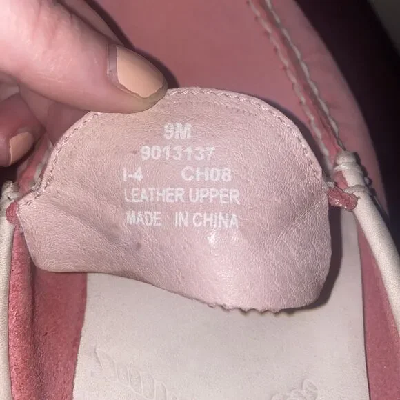 Sperry Top-Sider Pink Leather Suede Slides/Loafers - 9M Dolphin Shell Starfish - Picture 8 of 8